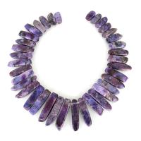 Purple Lithium Stone Graduated Pendant Beads, 10-11.5x20-47x5-7mm 