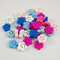 Dyed Wood Beads, Flower, polished, mixed colors, 20mm Approx 2.5mm 