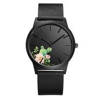 Women Wrist Watch, Leather, with Glass & Stainless Steel, Japanese movement, plated, Life water resistant & for woman, black, 38mm Approx 10 Inch 