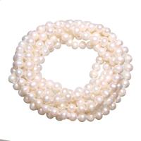 Пресноводные перлы ожерелье цепи свитера, Пресноводные жемчуги, Форма картофеля, натуральный, Женский, белый длина:Приблизительно 61.4 дюймовый, продается Strand
