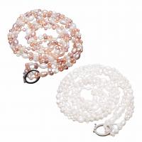 Пресноводные перлы ожерелье цепи свитера, Пресноводные жемчуги, с Стеклянный бисер & Латунь, Женский, Много цветов для выбора длина:Приблизительно 39.3 дюймовый, продается Strand