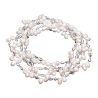Пресноводные перлы ожерелье цепи свитера, Пресноводные жемчуги, с Природный кварцевый, Женский & граненый длина:Приблизительно 48 дюймовый, продается Strand