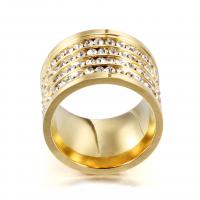 Rhinestone Stainless Steel Finger Ring, 316 Stainless Steel, plated & for woman & with rhinestone 20mm 