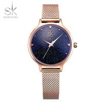 Women Wrist Watch, Zinc Alloy, with Glass & Stainless Steel, Japanese movement, rose gold color plated, Life water resistant & starry design & for woman, 26mm Approx 8.6 Inch 