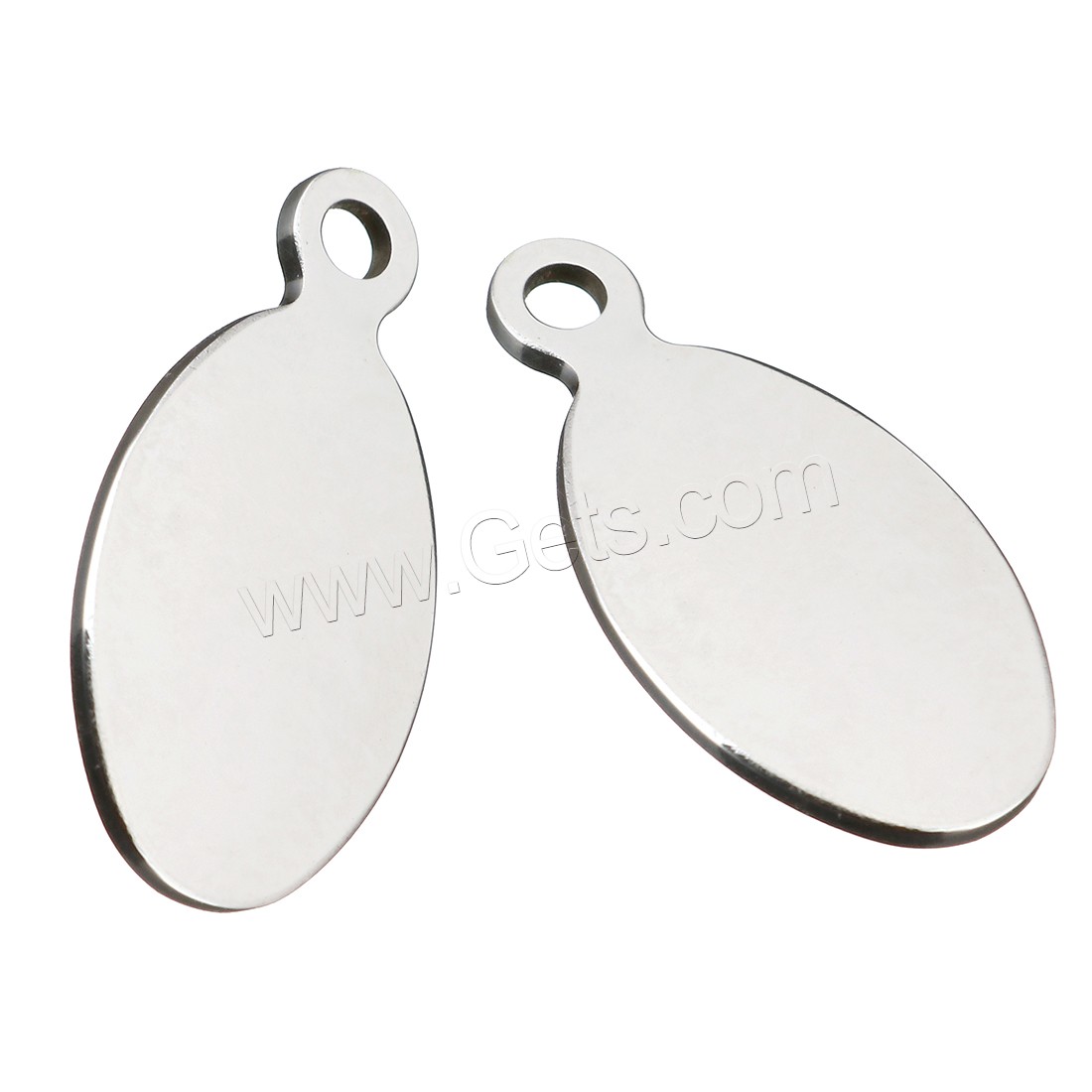 Stainless Steel Tag Charm, Flat Oval, plated, Customized, original color, 10x20x1mm, Hole:Approx 2mm, Sold By PC