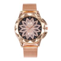 Women Wrist Watch, Zinc Alloy, with Glass & Stainless Steel, Chinese movement, plated, for woman & with rhinestone 32mm Approx 19.6 Inch 