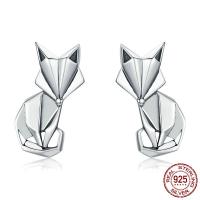 Thailand Sterling Silver Drop Earring, Fox, for woman 