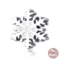 No Troll Thailand Sterling Silver European Beads, Snowflake, without troll & enamel Approx 4.5-5mm 