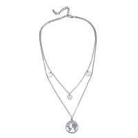 Zinc Alloy Necklace, with 2inch extender chain, plated, Double Layer & adjustable & oval chain & for woman, 20mm Approx 16.5 Inch 