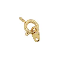 Brass Spring Ring Clasp, real gold plated Approx 1.2mm 