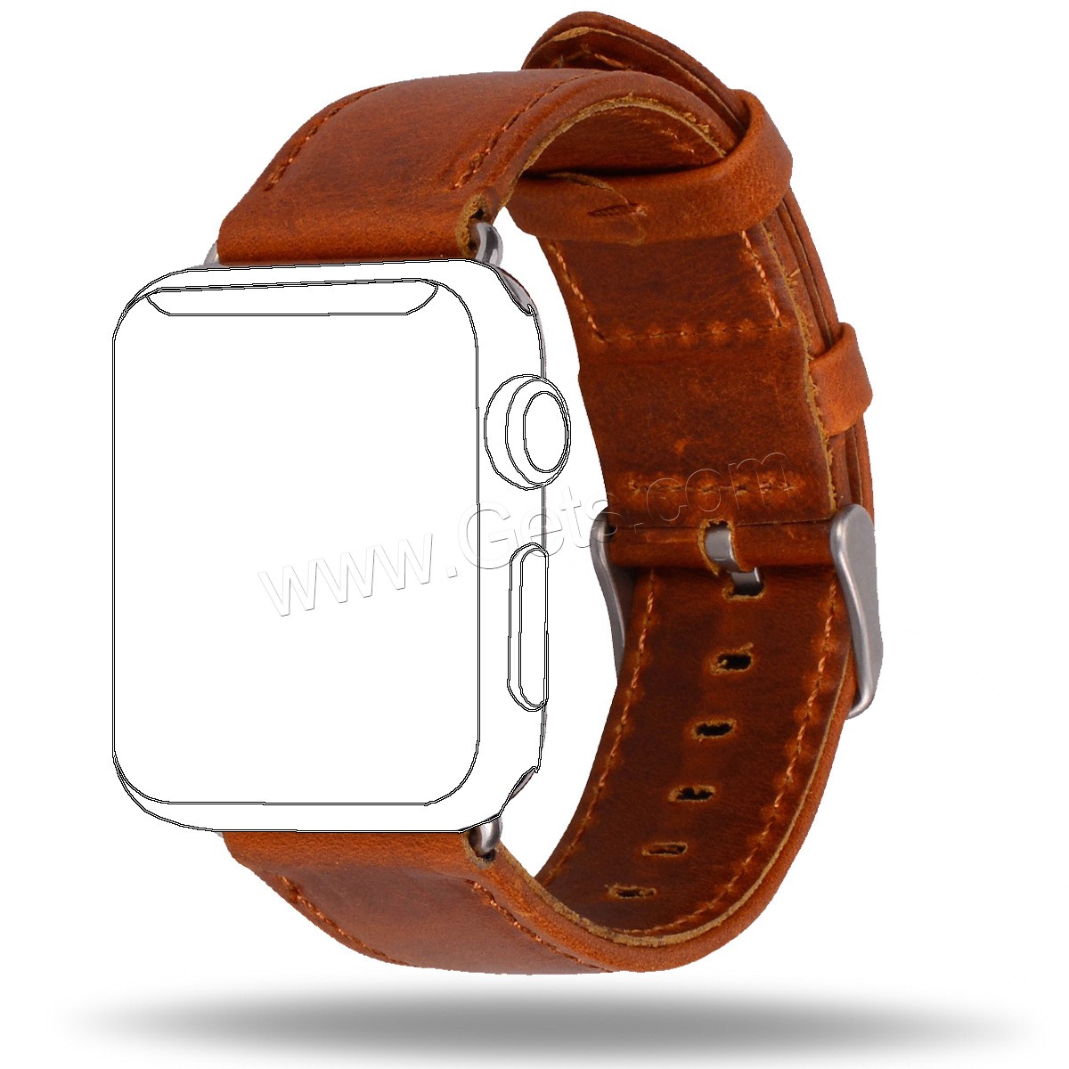 Faux cuir bracelet de montre, pour montre apple & normes différentes pour le choix, plus de couleurs à choisir, Longueur:Environ 7.7 pouce, Vendu par PC