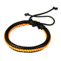 Cowhide Bracelets, with Linen, braided bracelet & Unisex & adjustable Approx 7 Inch 