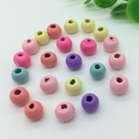 Dyed Wood Beads, Drum, stoving varnish, Random Color Approx 2.5mm 