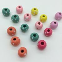 Dyed Wood Beads, Drum, stoving varnish, Random Color Approx 3mm 