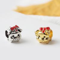 Enamel Zinc Alloy European Beads, Pig, plated, without troll Approx 5mm 