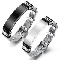 Stainless Steel Bracelet, with Silicone, Corrosion-Resistant & for man 38mm, 9.8mm Approx 9 Inch 