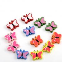 Dyed Wood Beads, Butterfly, stoving varnish, Random Color Approx 1mm 
