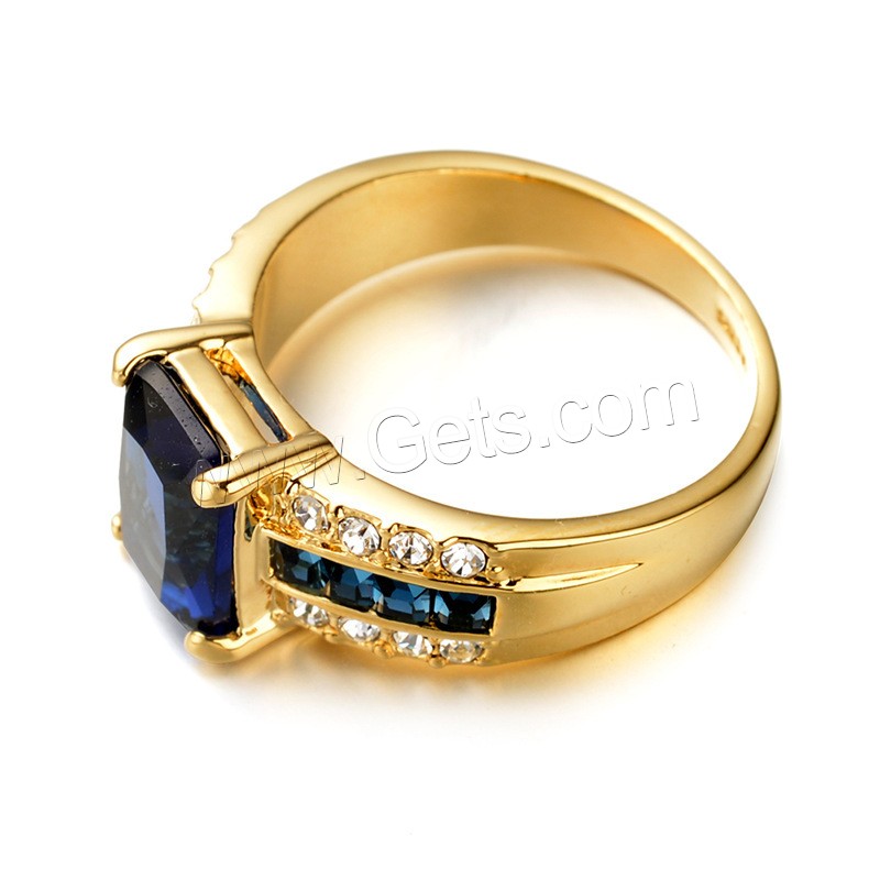 Crystal Zinc Alloy Finger Ring, with Crystal, gold color plated, different size for choice & for woman & faceted & with rhinestone, more colors for choice, Sold By PC