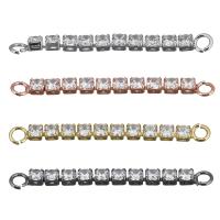 Cubic Zirconia Micro Pave Brass Connector, plated, micro pave cubic zirconia & 1/1 loop Approx 2.5mm 