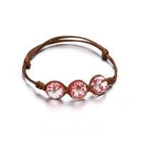 Bracelets Murano de Woven Ball, corde en nylon, avec Millefiori Lampwork, Rond, réglable & pour femme, plus de couleurs à choisir, 13mm Environ 6.3-9.8 pouce, Vendu par brin