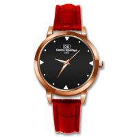 Women Wrist Watch, PU Leather, with zinc alloy dial & Glass, Chinese movement, rose gold color plated, Life water resistant & for woman Approx 9.7 Inch 