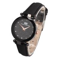 Women Wrist Watch, PU Leather, with zinc alloy dial & Glass & Stainless Steel, Chinese movement, plated, Life water resistant & for woman & with rhinestone Approx 9.2 Inch 