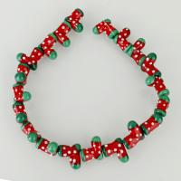 Weihnachten Lampwork Perlen, Weihnachtssocke, 20x20x11mm, Bohrung:ca. 1.5mm, Länge:ca. 14.5 ZollInch, ca. 20PCs/Strang, verkauft von Strang