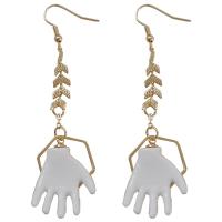 Resin Zinc Alloy Earring, with Resin, gold color plated & for woman, white, nickel, lead & cadmium free 