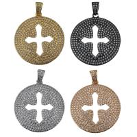 Cubic Zirconia Micro Pave Brass Pendant, plated, micro pave cubic zirconia Approx 