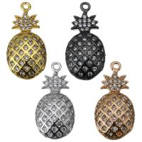 Brass Fruit Pendants, Pineapple, plated, micro pave cubic zirconia Approx 1mm 