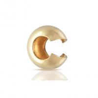 14K Gold Positioning Bead, Moon, 14K gold plated 
