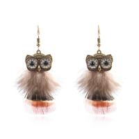 Fashion Feather Earring , Owl, plated, for woman 