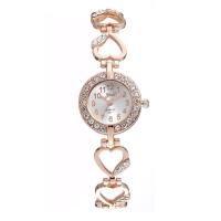 Zinc Alloy Watch Bracelet, with Glass, Chinese movement, plated, for woman & with rhinestone nickel, lead & cadmium free Approx 7 Inch 