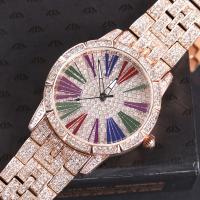 Women Wrist Watch, Stainless Steel, with Glass, plated, Life water resistant & for woman & with rhinestone 40mm Approx 8.6 Inch 