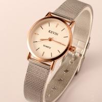 Stainless Steel Watch Bracelet, with Glass & Zinc Alloy, plated, mesh & for woman, nickel, lead & cadmium free 