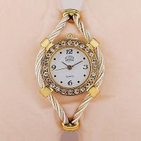 Women Wrist Watch, Zinc Alloy, gold color plated, for woman & with rhinestone nickel, lead & cadmium free Approx 6.6 Inch 