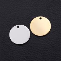 Stainless Steel Pendants, Flat Round, plated Approx 1.2mm 