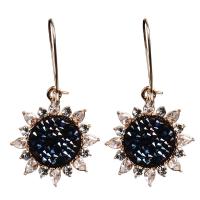 Zinc Alloy Rhinestone Drop Earring, Sun, gold color plated, for woman & with rhinestone 