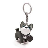 Iron Key Chain, with Soft PVC & PU Leather, Animal, platinum color plated, Unisex 