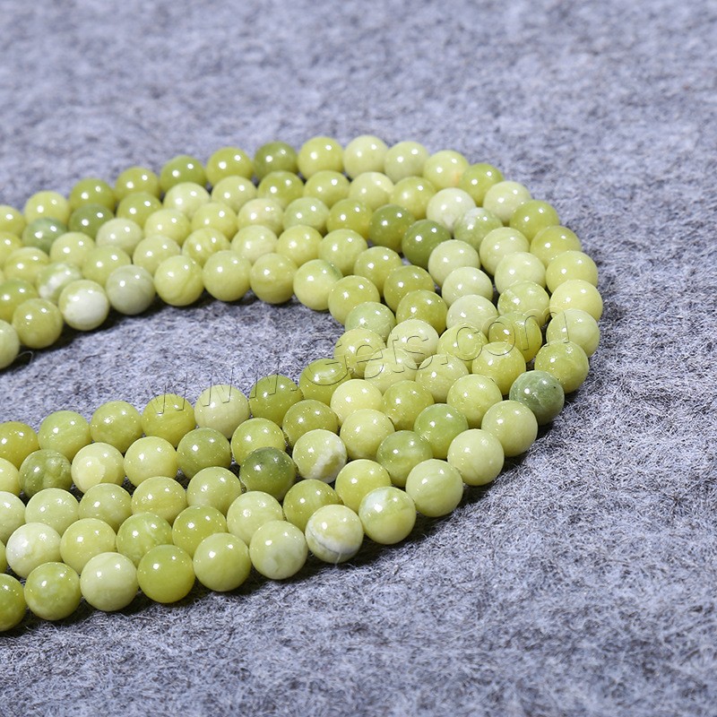 Südliche Jade Perle, rund, natürlich, DIY & verschiedene Größen vorhanden, grün, Länge:ca. 15 ZollInch, verkauft von Strang
