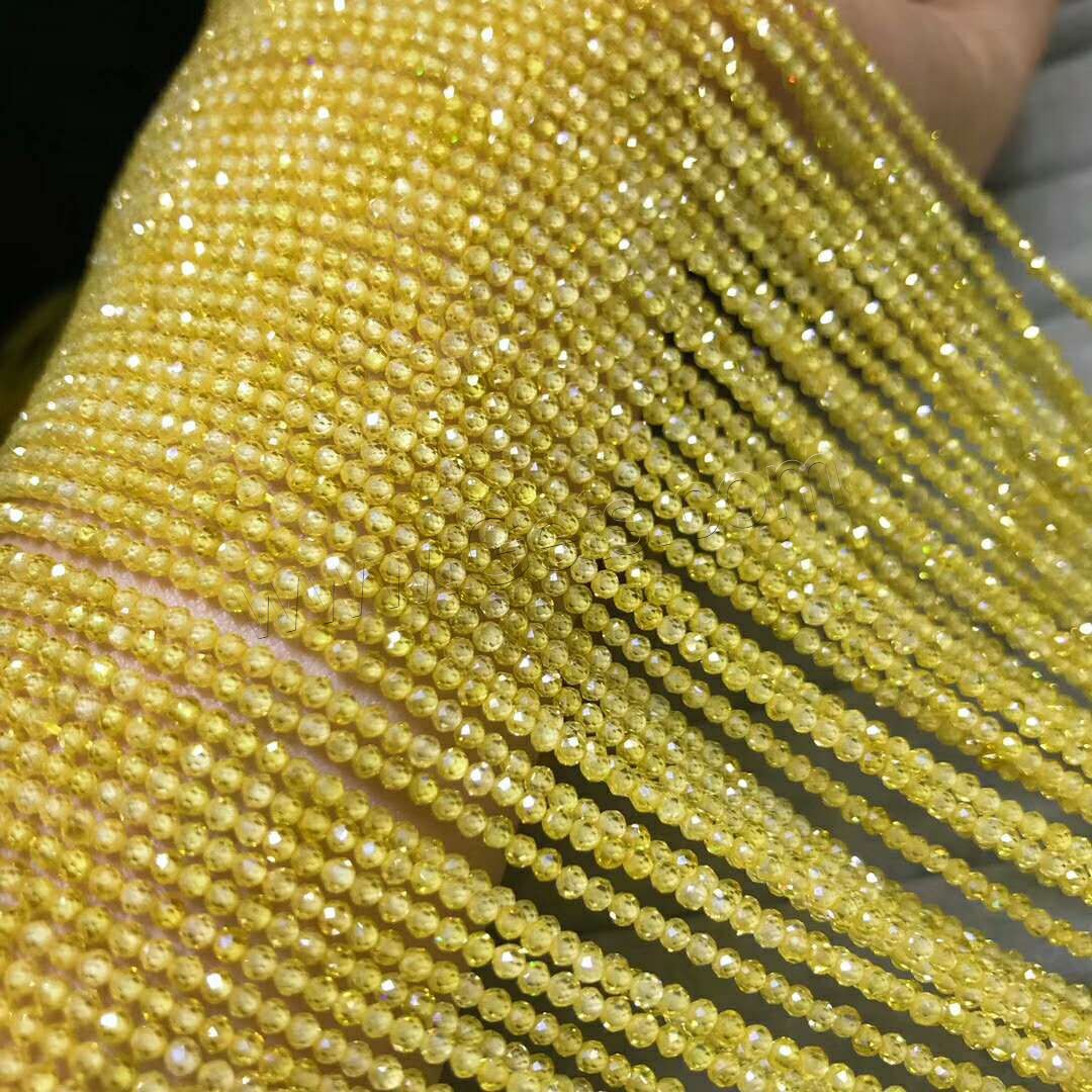 Cubic Zirconia Beads, polished, DIY & different size for choice, Citrine, Length:Approx 16 Inch, Sold By Strand