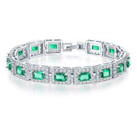 Cubic Zirconia Jewelry Bracelets, silver color plated, micro pave cubic zirconia & for woman 170mm 