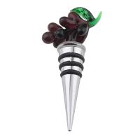 Lampwork Bottle Stopper, with Zinc Alloy, Grape 
