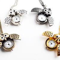 Pocket Watch, Zinc Alloy, Owl, plated, cute & for woman 27MM 
