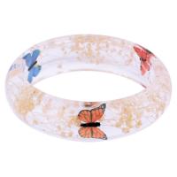 Resin Bangle, Donut, Unisex & with flower pattern, 20mm, Inner Approx 58,60,62mm 