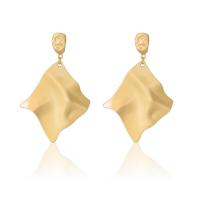 Zink Legierung Tropfen Ohrring, Zinklegierung, Geometrisches Muster, goldfarben plattiert, für Frau, keine, 46x72mm, verkauft von Paar