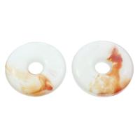 Lampwork Pendants, Donut, white Approx 10mm 