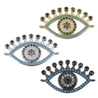 Cubic Zirconia Micro Pave Brass Connector, Evil Eye, plated, micro pave cubic zirconia & 1/1 loop Approx 1mm 