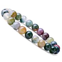 Agate Bracelets, Mixed Agate, Round, Unisex, 8mm Approx 6.9 Inch 