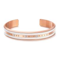 Stainless Steel Cuff Bangle, with CRYSTALLIZED™, rose gold color plated & for woman 